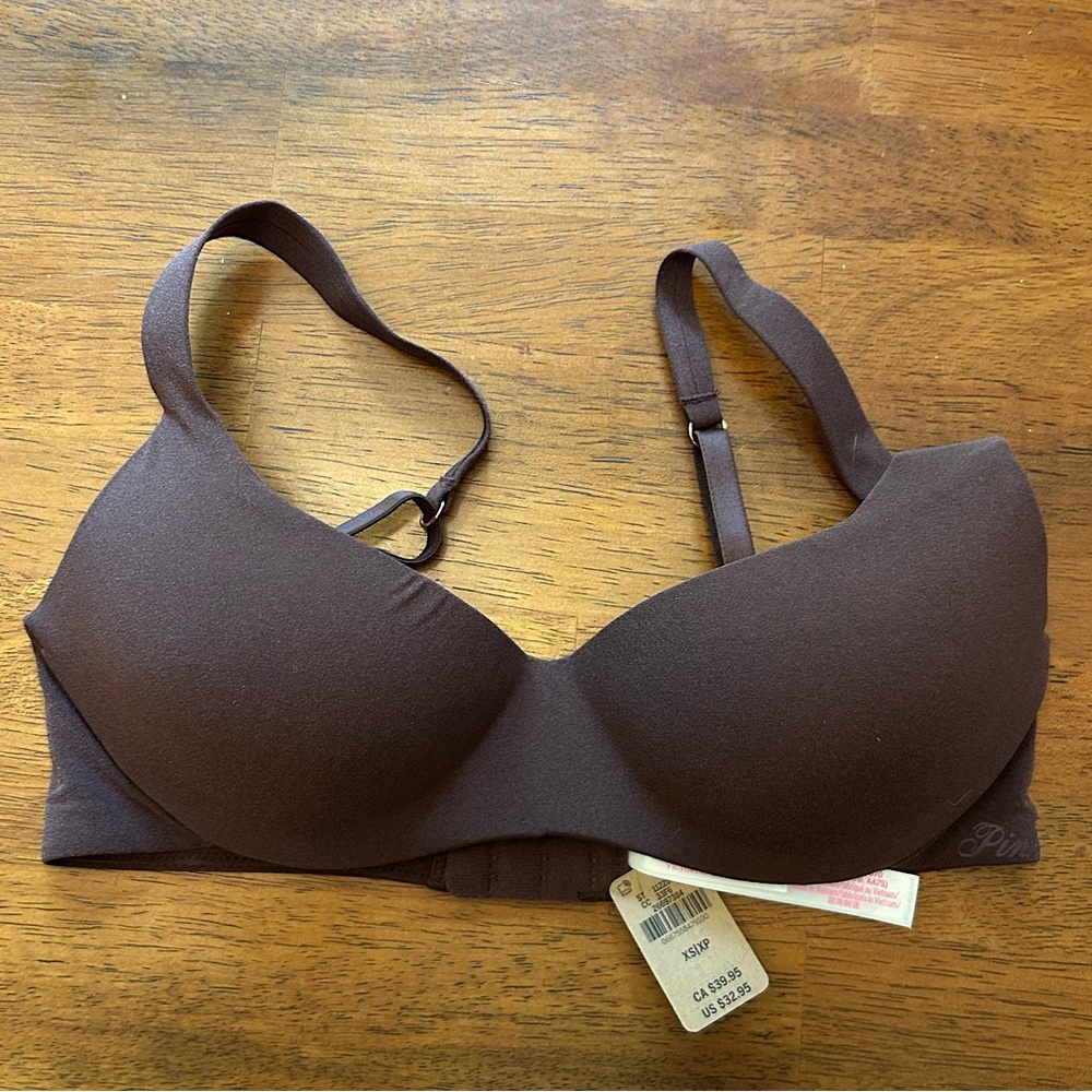 PINK Victoria's Secret Brown T-Shirt Bra